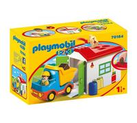 Playmobil 1.2.3 70184 Ouvrier avec camion et garage