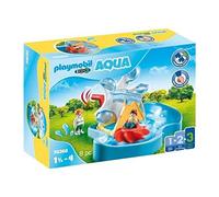 Playmobil 1.2.3 70268 Carrousel Aquatique - avec Deux Personnages et Un carroussel d'eau - Mes Premiers Apprendre en s'amusant - pour Les Tout-Petits 18-36 Mois