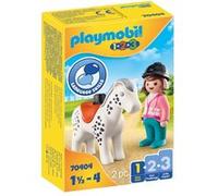 Playmobil 1.2.3 70404 Cavalière avec Cheval 18-36 mois Ses Premiers