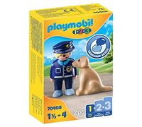Playmobil Jouet 1.2.3 70408 Policier avec Chien Ses Premiers 18-36 mois