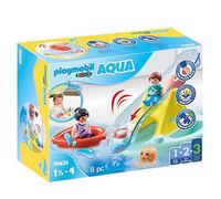 Playmobil 1.2.3 70635 Îlot avec Toboggan Aquatique - avec Deux Personnages, Un bébé Pieuvre et des Accessoires - Mes Premiers Apprendre en s'amusant - pour Les Tout-Petits 18-36 Mois