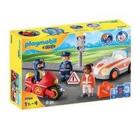Playmobil 1.2.3 71156 Héros du Quotidien - avec Trois Personnages, feu de signalisation et Deux véhicules - Mes Premiers Apprendre en s'amusant - pour Les Tout-Petits 18-36 Mois