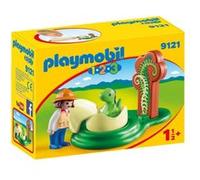 Playmobil 1.2.3 9121 Exploratrice et bébé dinosaure multicolore G