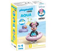 Playmobil 71416 1.2.3 & Disney : Minnie avec bouée - Jouet de Bain avec Le Personnage de Minnie Mouse, Une bouée et Un Canard Violet - pour Les Tout-Petits 18-36 Mois