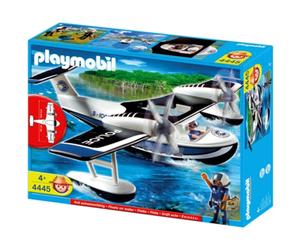 Playmobil 4445 - Kit de Figurines Jouets - 2 Personnages - Hélicoptère à Hélices Rotatives - Âge Recommandé 4+ - Multicolore Noir Bleu Blanc