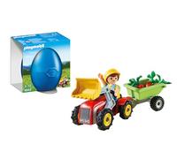 Playmobil Enfant avec tracteur et remorque