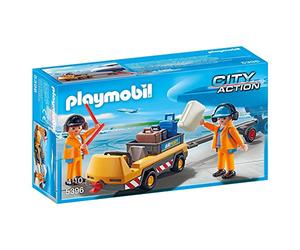 Playmobil 5396 Agents avec Tracteur à Bagages