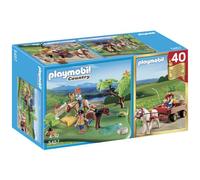 Playmobil 5457 Country - Compact Set Cavaliers Avec Poneys Et Carriole 0114