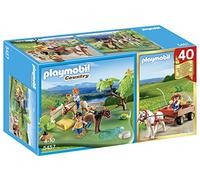 Playmobil - 5457 - Figurine - Compact Set Anniversaire - Cavaliers avec Poneys Et Carriole