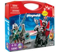 Playmobil 5890 - rouge Coffre en plastique - avec 2 Chevalier & Cheval & Accessories