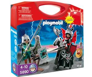 Playmobil 5890 - rouge Coffre en plastique - avec 2 Chevalier & Cheval & Accessories