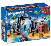Playmobil – Set Repaire Pirates de Ténèbres 6679 – 3 pirates, prison, grotte au trésor et pièges