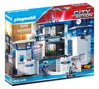 Playmobil 6872 Centre de Commande de la Police avec Prison - City Action - Comprend Trois Personnages, Deux cellules, Une hélisurface et des Accessoires - dès 4 Ans