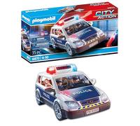 Playmobil 6873 Voiture de policiers gyrophare et sirène - Comprend Deux Personnages, Un véhicule avec Toit Amovible et des Accessoires - Dès 4 Ans