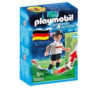 PLAYMOBIL - Joueur de Foot Allemand 6893 - 4 ans et plus - Fonction de tir à une main - Ballon inclus