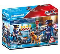 PLAYMOBIL 6924 Barrage de Police, City Action, Les policiers, 100 pièces, Dès 4 ans
