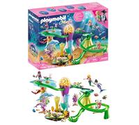 PLAYMOBIL 70094 Pavillon de corail avec Dôme lumineux - Le monde magique des sirènes - avec piste de perles, 5 personnages et des accessoires - pour inventer plein d’histoires sous-marines - Dès 4 ans