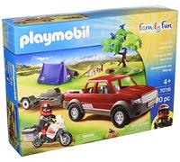 Playmobil Family Fun 70116 - Pick-Up Et Moto Avec Tente