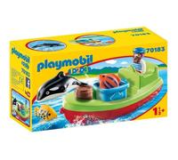 PLAYMOBIL - 70183 - PLAYMOBIL 1.2.3 - Bateau et pêcheur - Jouet pour enfant de 18 mois et plus