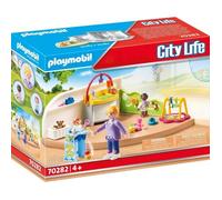 Playmobil 70282 Espace crèche pour bébés - City Life - avec Trois Personnages, Une Commode à Langer, Un Tapis d’éveil, Une Chaise Haute et Un Mur de motricité - Le Centre de Loisirs - Dès 4 Ans