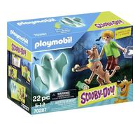 Playmobil 70287 Scooby-DOO! Scooby & Sammy avec fantôme - avec Trois Personnages, Un fantôme et des Accessoires - Aventure et découverte des fantômes - Dès 5 Ans