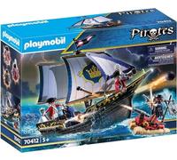 Playmobil 70412 Chaloupe des Soldats - Pirates - en quête du trésor - avec Trois Personnages, Un Canon, Un Bateau Qui Flotte et des Accessoires - Dès 5 Ans