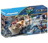 Playmobil 70413 Bastion des Soldats - Pirates - en quête du trésor - avec Quatre Personnages, Un Bastion équipé d'un Gros Canon, Un trésor et des Accessoires - Dès 5 Ans