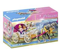 Playmobil 70449 Calèche et Couple Royal - avec Trois Personnages, Un calèche, Un Panier de Pique-Nique, Un Bouquet de Fleurs et des Accessoires - Univers Princess Magic - Dès 4 Ans
