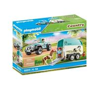 PLAYMOBIL - 70511 - Voiture et van pour poney