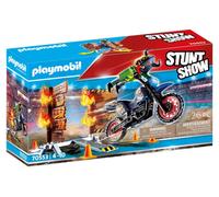 Playmobil 70553 Stuntshow Pilote de Moto et Mur de feu- Stuntshow- Stuntshow- Pilote Motocross