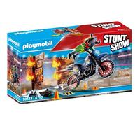 Playmobil 70553 Stuntshow Pilote de Moto et Mur de feu- Stuntshow- Stuntshow- Pilote Motocross