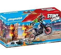 Playmobil 70553 Stuntshow Pilote de Moto et Mur de feu- Stuntshow- Stuntshow- Pilote Motocross