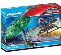 PLAYMOBIL 70569 Hélicoptere de police et parachutiste, City Action, Les Policiers, Des 4 ans