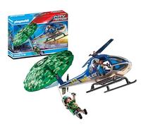 Playmobil 70569 Hélicoptère de Police et Parachutiste - Intervention et poursuites aériennes - avec Deux Personnages, Un Parachute et Un hélicoptère - Univers City Action - Les policiers - Dès 4 Ans