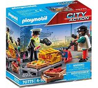 Playmobil 70775 – Ouvrier et douanière, City Action: Le Cargo - Port Ouvrier