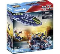 Playmobil 70781 Policier Parachutiste et Quad du Bandit - City Action - avec Deux Personnages, Un véhicule et Un Parachute - Les policiers - Intervention Poursuite en Parachute - Dès 5 Ans