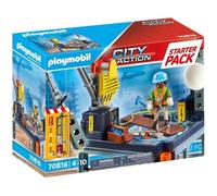 PLAYMOBIL - 70816 - City Action La Construction - Starter Pack - Plateforme de construction