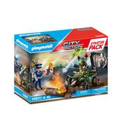 PLAYMOBIL - City Action - Starter Pack Policier et démineur - Quad et accessoires inclus