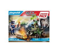 PLAYMOBIL - City Action - Starter Pack Policier et démineur - Quad et accessoires inclus