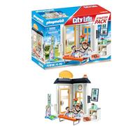 Playmobil 70818 Starter Pack Cabinet de pédiatre - City Life - avec Deux Personnages, Une Table d'auscultation et des Accessoires - L'Hôpital - Coffret découverte idée Cadeau - Dès 4 Ans
