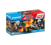 Playmobil 70907 Starter Pack Pompiers et Incendie - City Action- Les Pompiers- Coffret découverte idée Cadeau