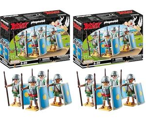 Playmobil 70934 Astérix : Les légionnaires Romains - avec Quatre Romains avec des Casques, des épées et des boucliers - Les Aventures d'Obélix - Histoire & Imaginaire - Dès 5 Ans (Lot de 2)
