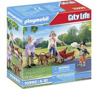 Playmobil 70990 Grands-Parents avec Petit-Fils - City Life - avec Trois Personnages, Un Chien et sa Laisse et des Accessoires - La Maison Moderne - Dès 4 Ans