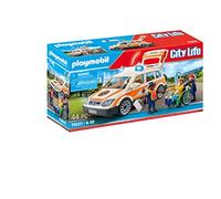 Playmobil 71037 Ambulance avec secouristes et blessé - Comprend Trois Personnages, Un véhicule de Secours et des Accessoires - Dès 4 Ans