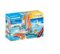Playmobil 71043 Catamaran - Family Fun - avec Trois Personnages, Un Bateau à Voile et des Accessoires - Les Vacances à la mer - activités de Loisirs - Promo Pack - Dès 4 Ans