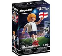 PLAYMOBIL 71126 Sports & Action Joueur de football 7,5 cm Angleterre Football Sport gazon Ballon Maillot Joueur Fonction coup de pied Paroi de but Set de jeu