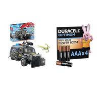 Playmobil 71144 Véhicule d'intervention des Forces spéciales - City Action + Piles: Duracell Optimum Pack of 4 x AAA