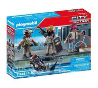 Playmobil 71146 Equipe des Forces spéciales avec Bandit - City Action -avec Trois Membres des Forces spéciales et Une criminelle, Un Bouclier, des Casques d’interventions, des Pistolets - Dès 5 Ans