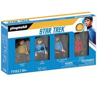 Playmobil 71155 Equipe Star Trek - avec Les Personnages de l'équipage du célèbre Vaisseau Entreprise : Le Capitaine Kirk, Spock, Uhura et McCoy - Héros Issu de Film Mythique - Dès 10 Ans
