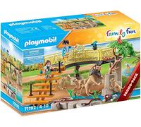 Playmobil 71192 Espace des Lions - Family Fun - Un père et sa Famille dans Le Parc Animalier pour Voir des Lions - Animaux de la Savane - Dès 4 Ans